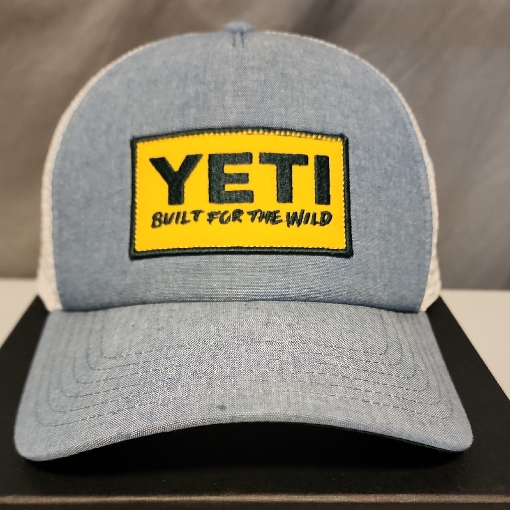 Yeti Blue and Yellow Trucker Adjustable Hat with Logo